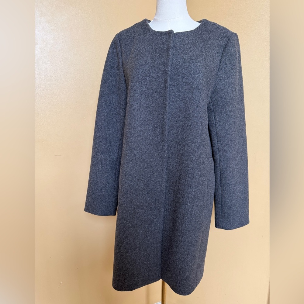 Madewell Wool Curator Coat L Heather Grey nylon rabbit hair winter jacket